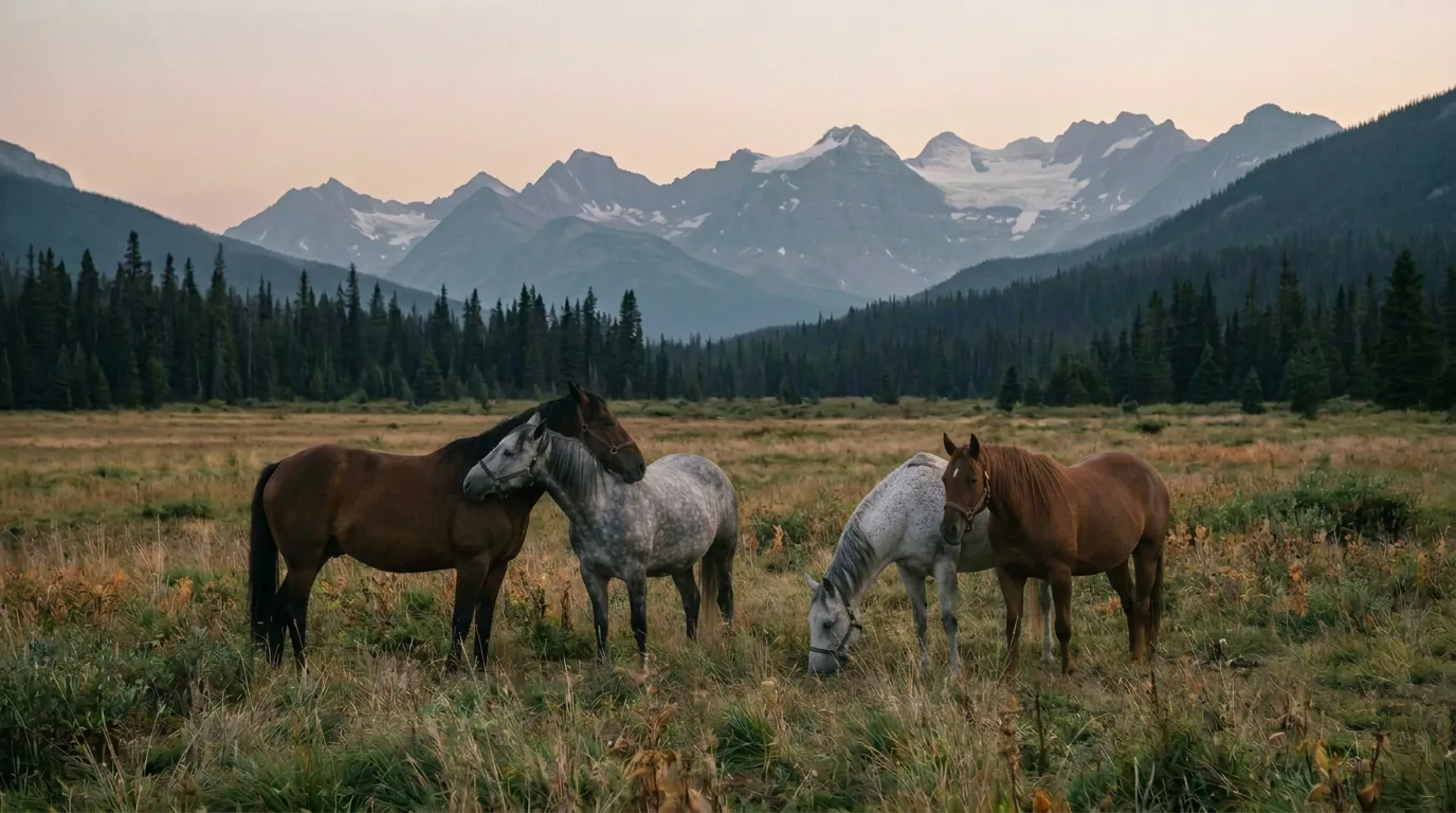 Chevaux en liberté, Pension équestre du Penjab, Savoie